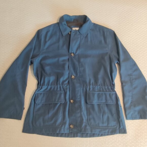 Vintage PETER MILLAR Zip Button Jacket Coat Windbreaker L Blue